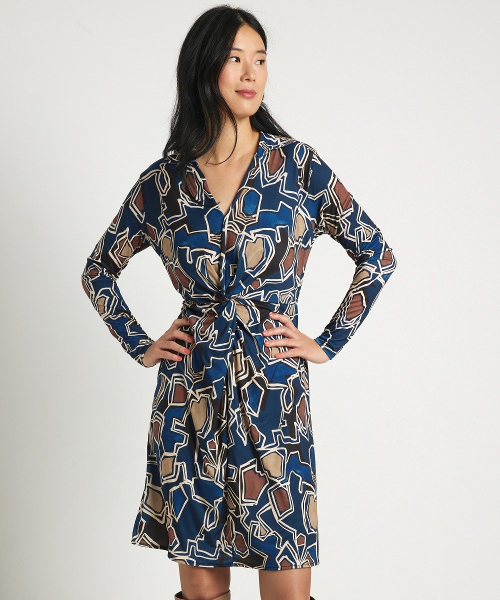 jurk met abstracte print