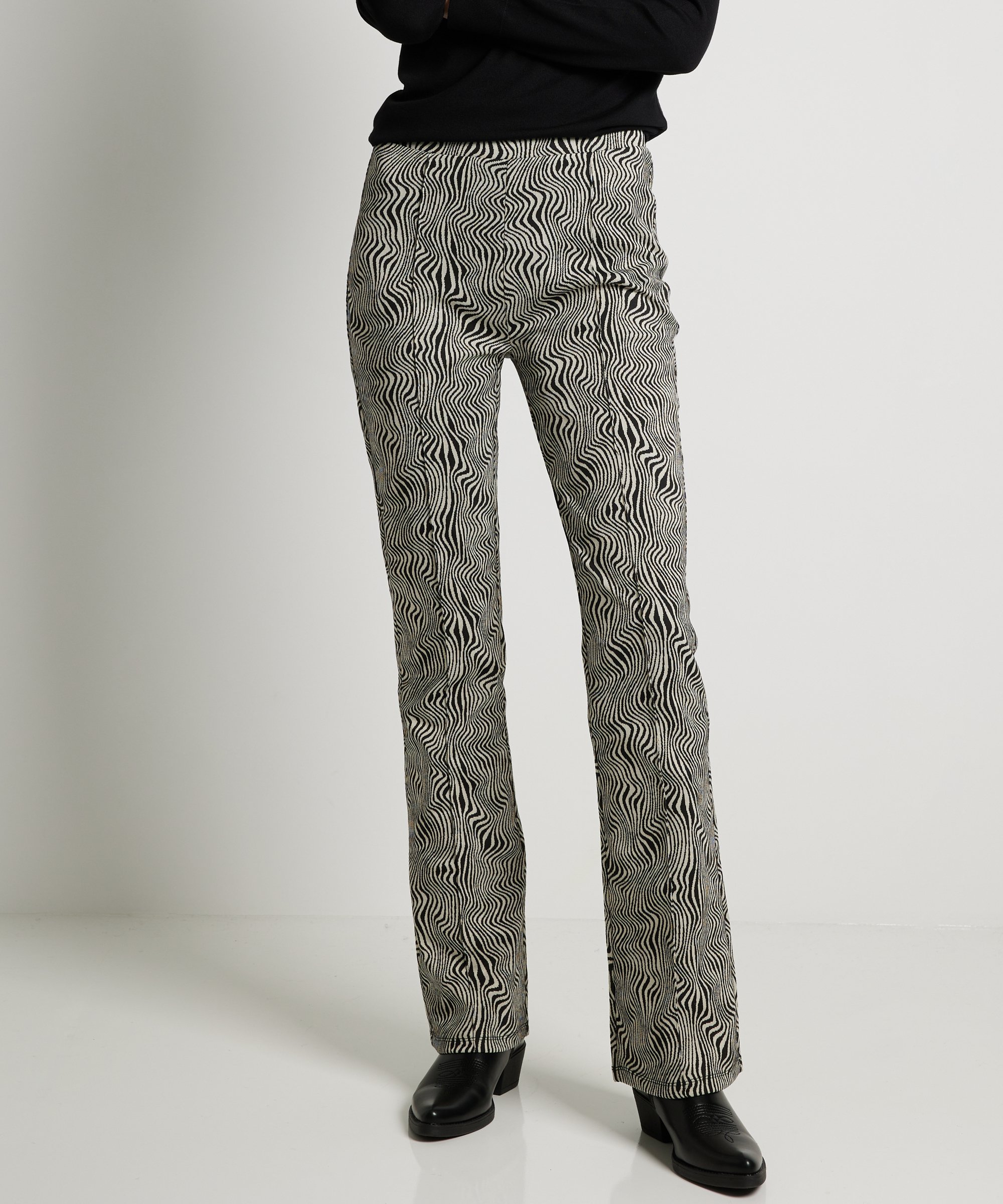 flared pantalon jacquard