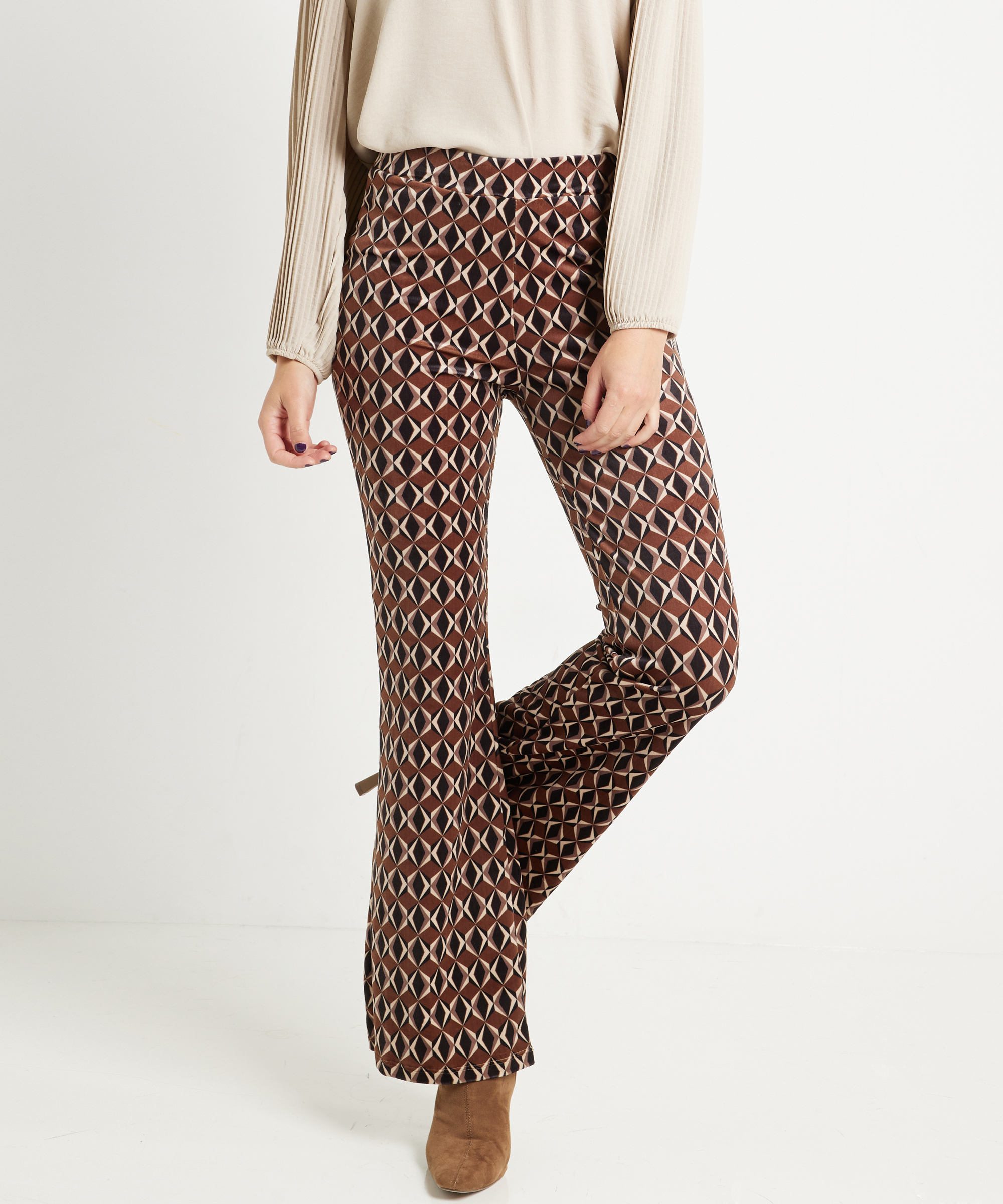 flared broek velvet dessin