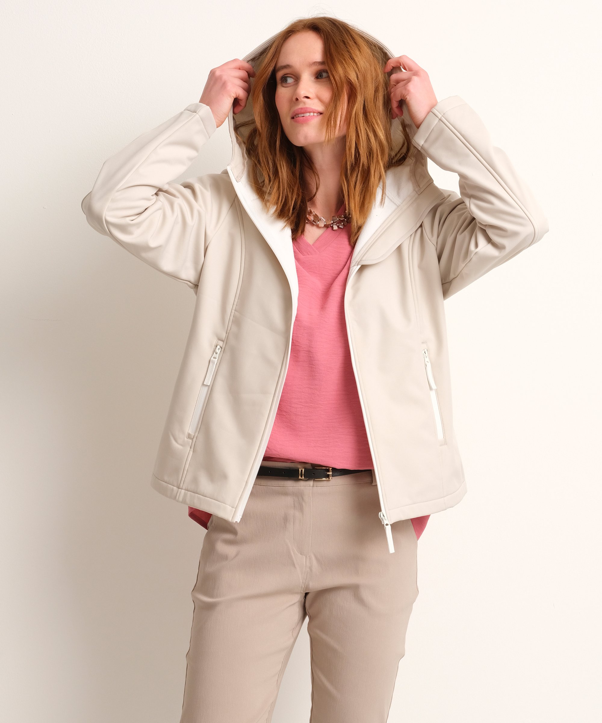 beige softshell jas