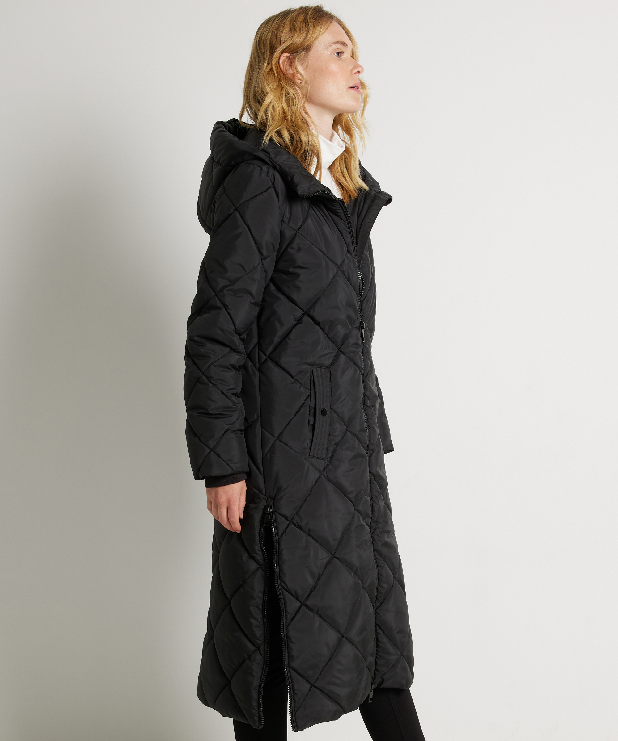 trendy lange jas puffer