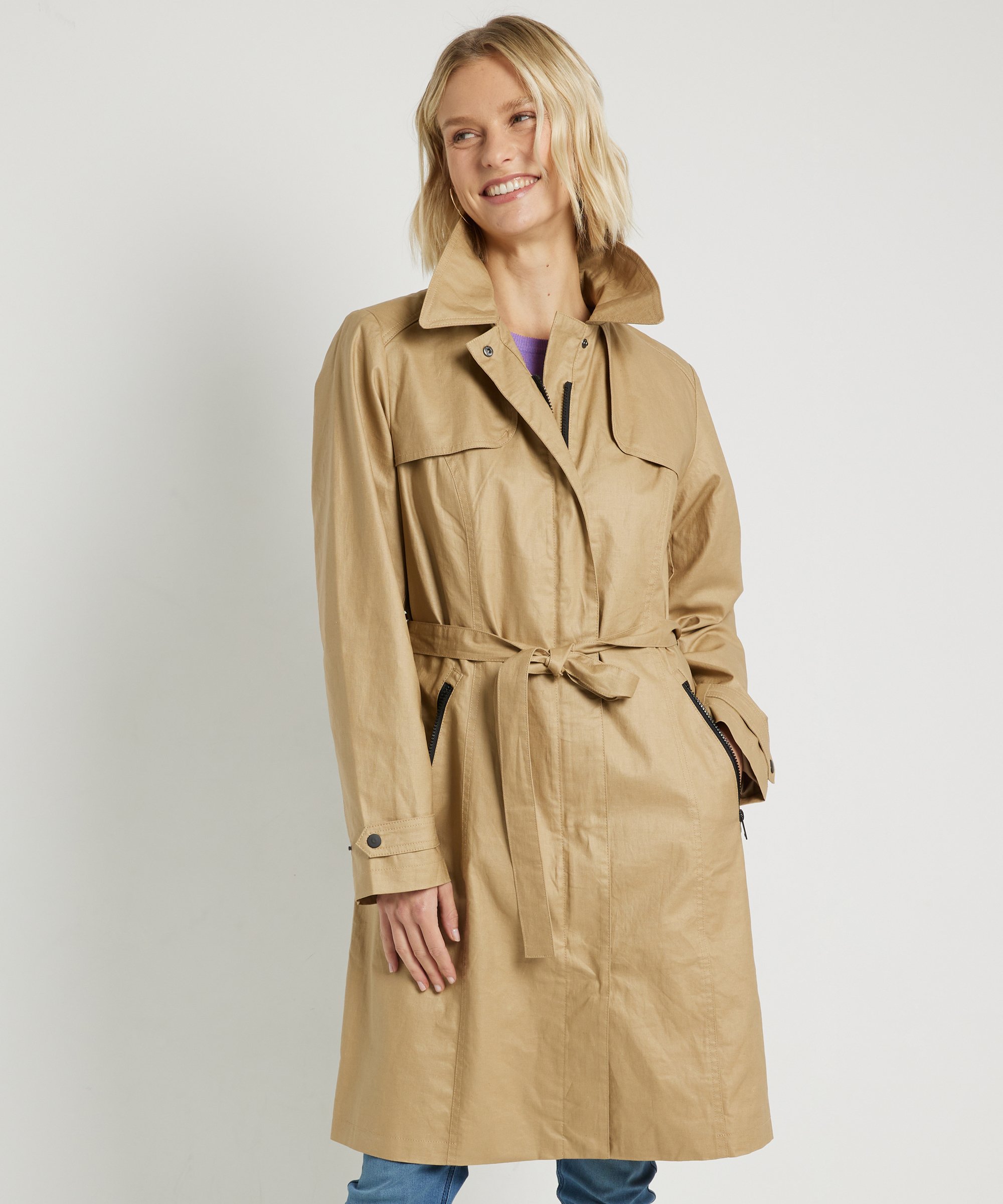 trenchcoat jas met rits