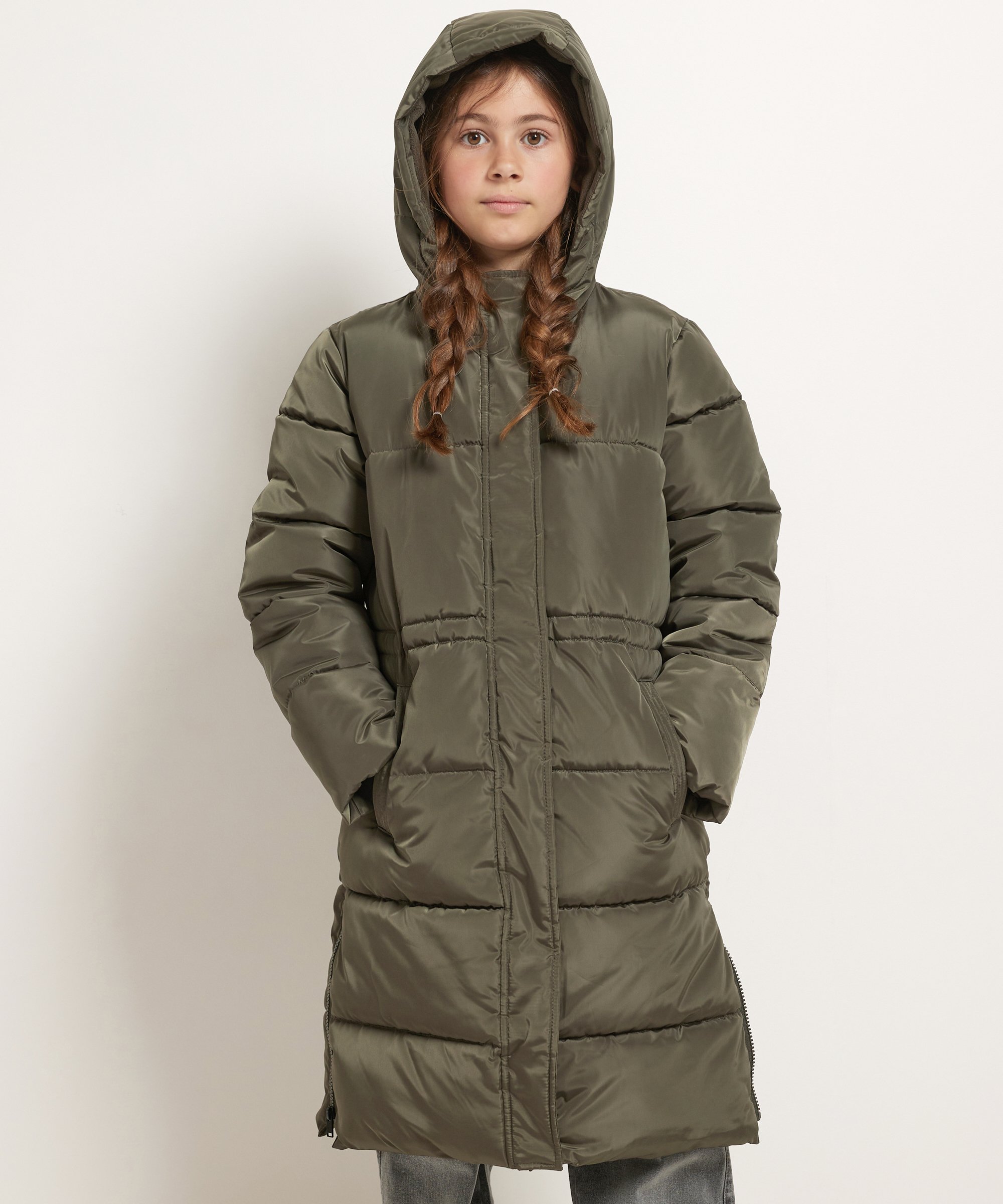 lange puffer jas