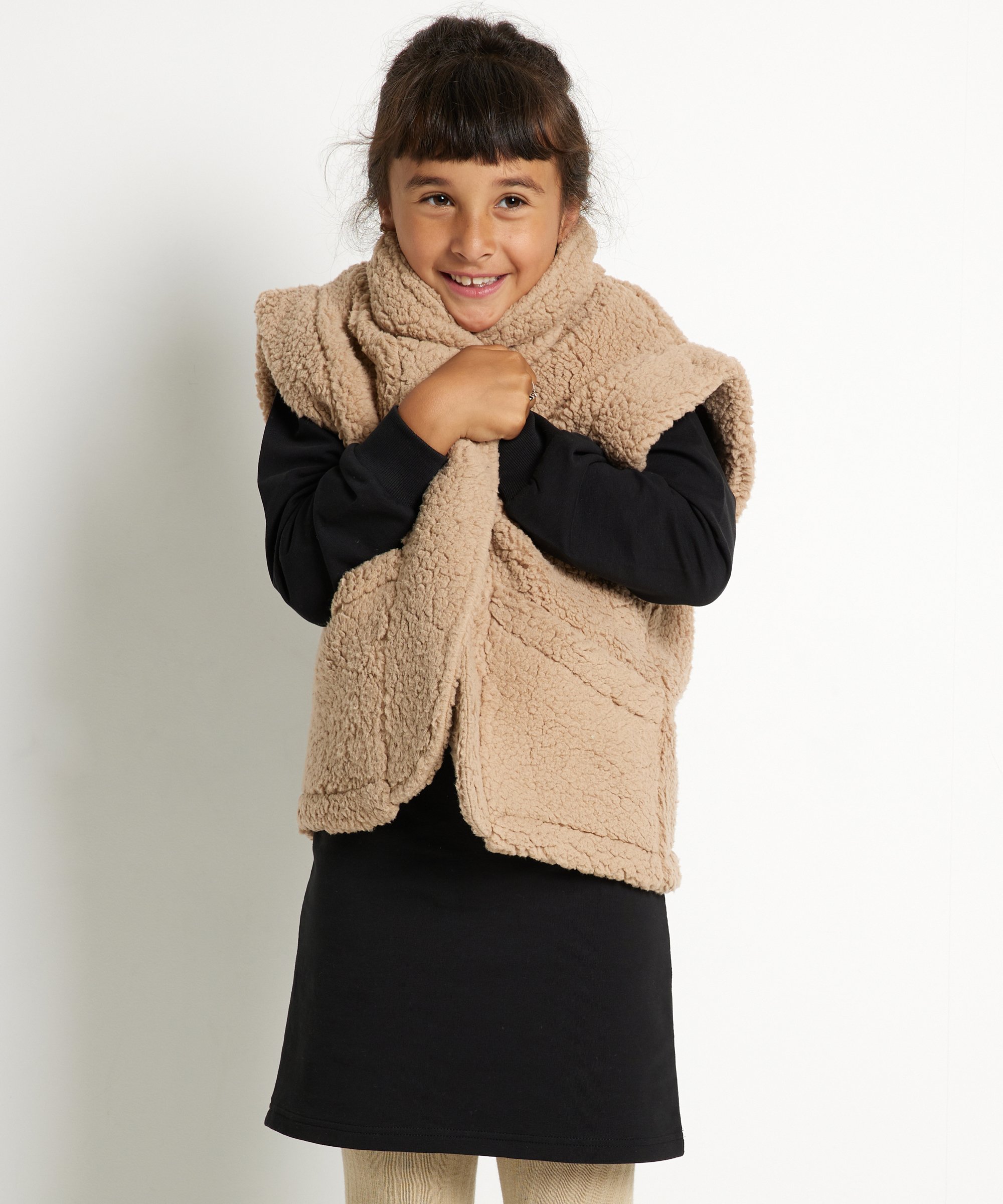 gilet teddy beige