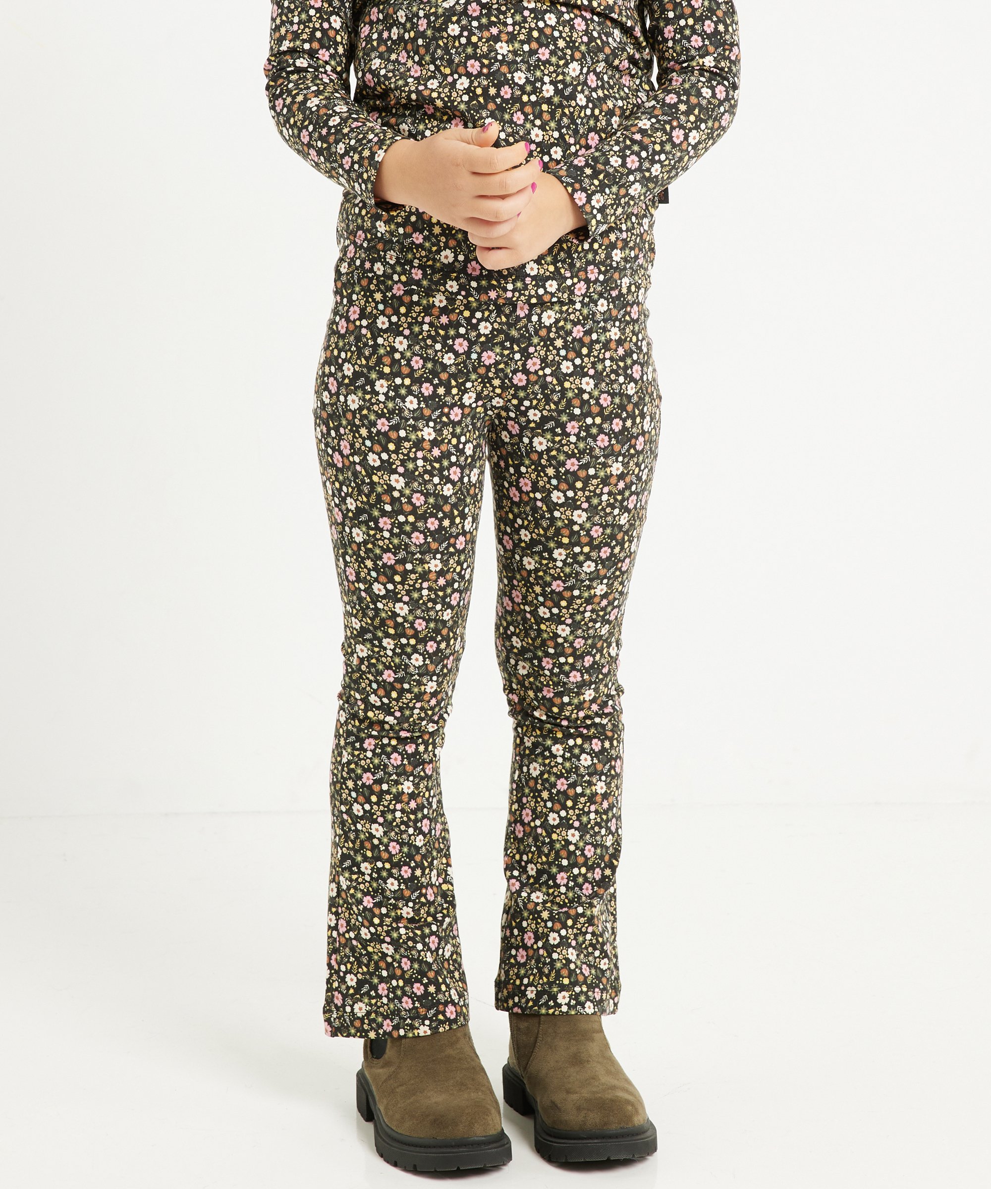 flared broek all-over print