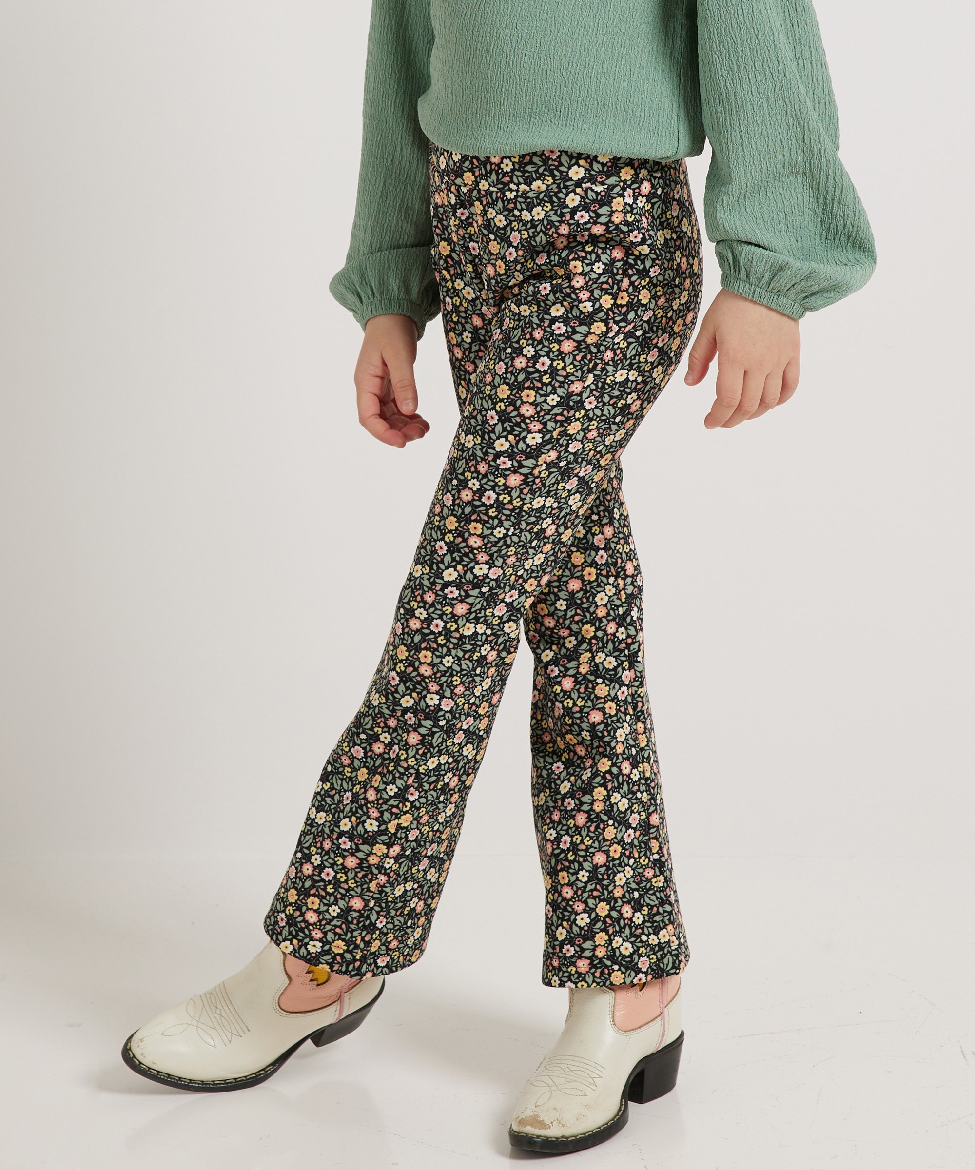 flared fit broek bloemenprint