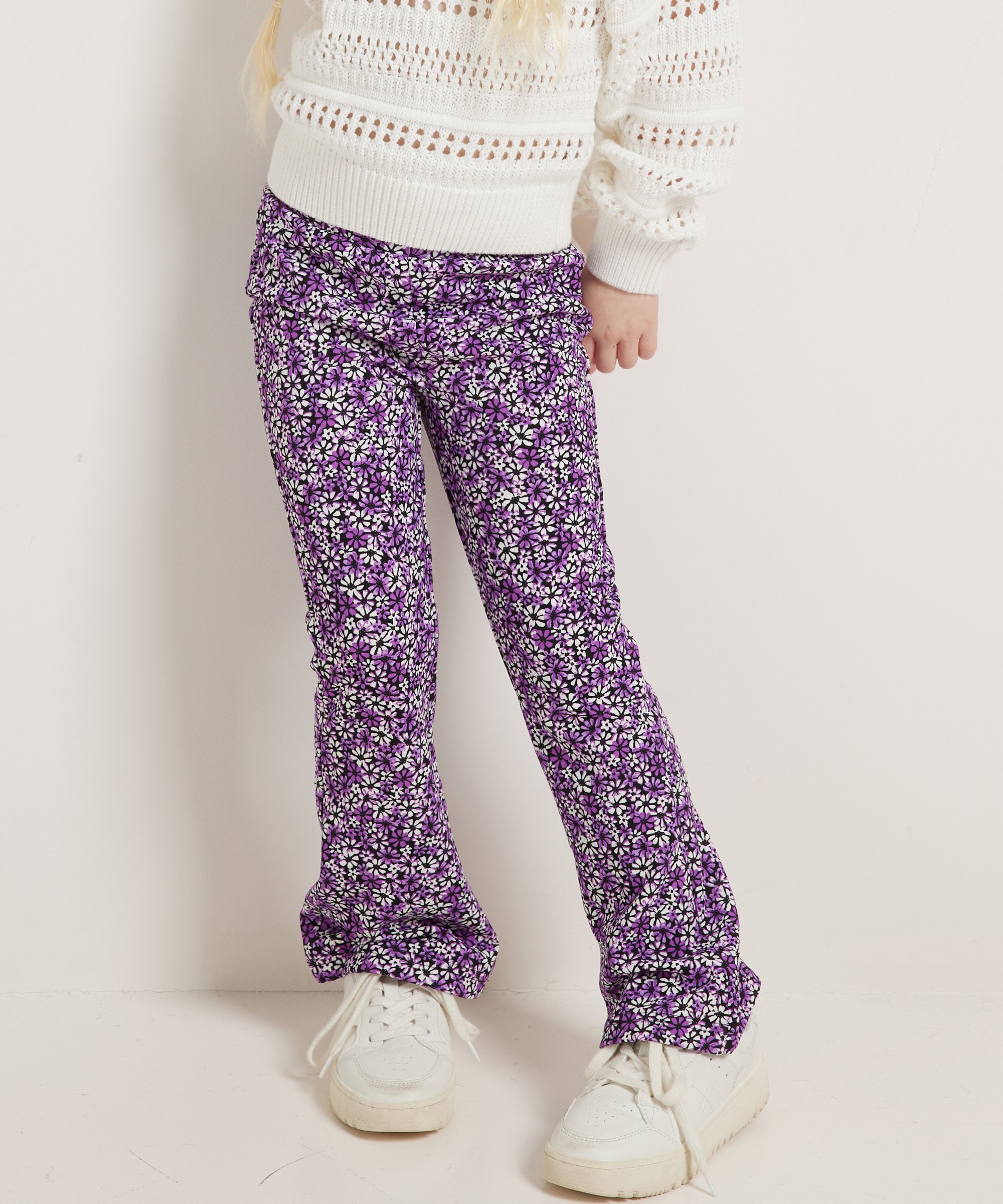 flared fit broek bloemen