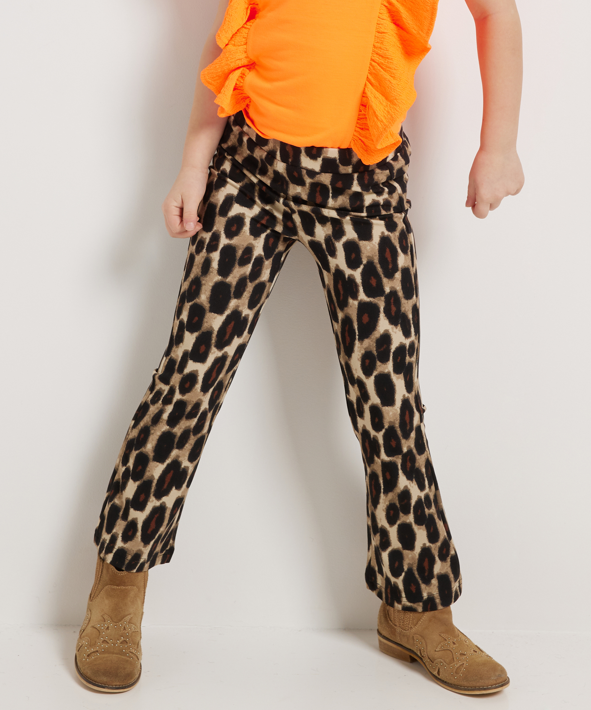 flared fit broek panterprint