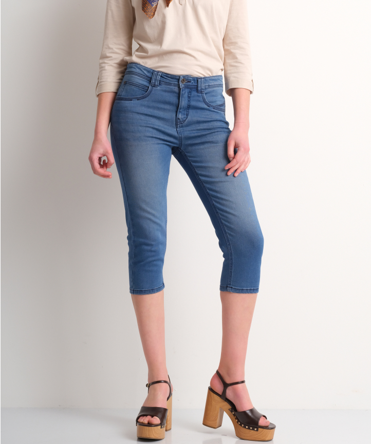koper Traditioneel dempen soft stretch capri jeans (mid)