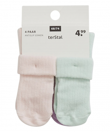 4-pack baby sokken rib