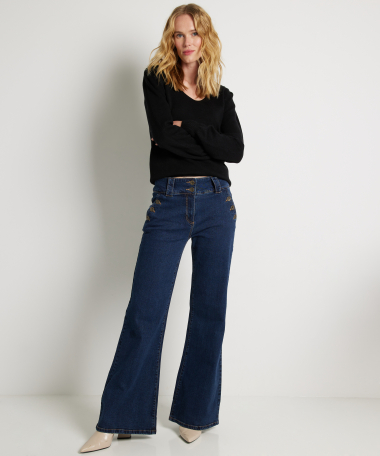 wide fit stretch jeans knoop