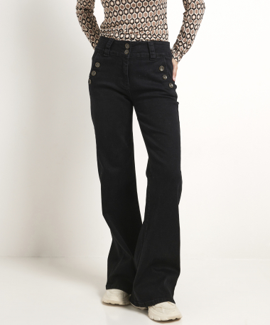 wide flared fit broek stretch twill