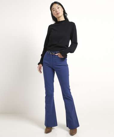 flared fit broek uni met riem