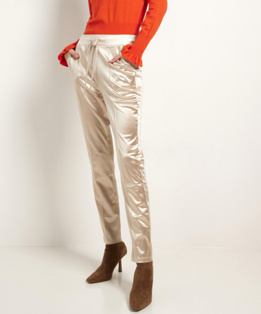 slim fit broek satijnlook