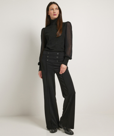 wide fit broek met knopen