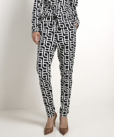 slim fit broek met grafische print