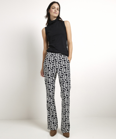 flared fit broek met grafische print