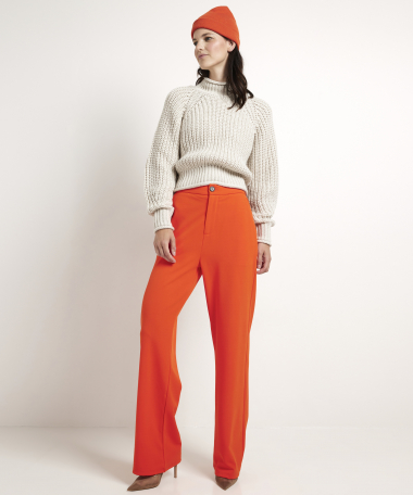 wide fit broek met hoge taille