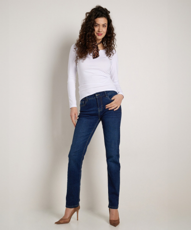 regular fit stretch jeans mia - donker