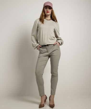 slim fit stretch broek met riem