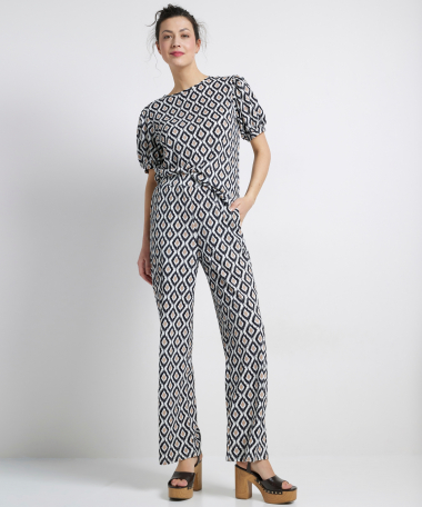 wide fit broek met retroprint