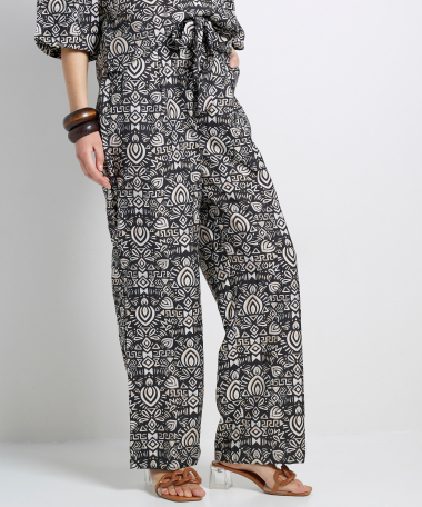 wide fit broek met print