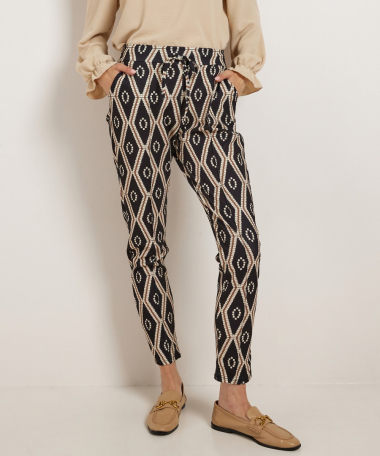 slim fit broek met geometrische print