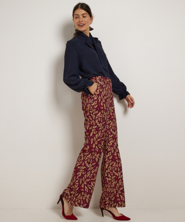 wide flared fit broek met print