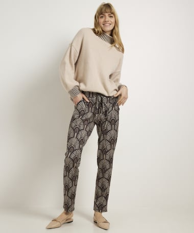 slim fit broek met print