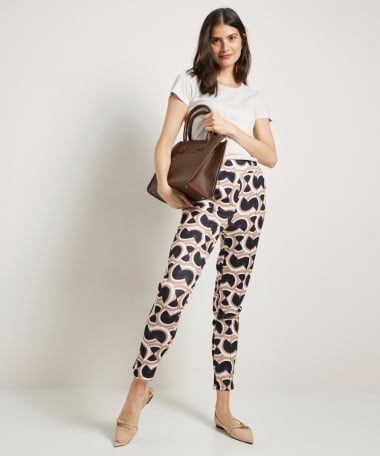 slim fit broek met print