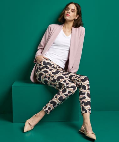 slim fit broek met print