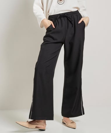 wide fit broek contrast zijnaden