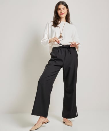 wide fit broek contrast zijnaden