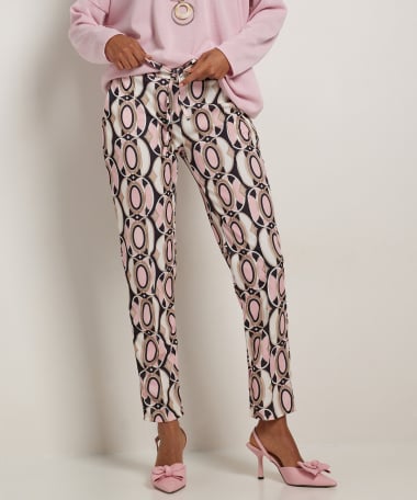 slim fit broek ovaalprint