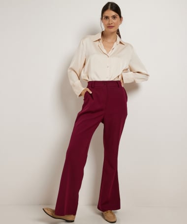 flared fit broek met elastische taille