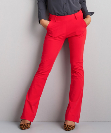 flared fit broek travelstof