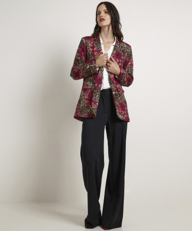 blazer met panterbloem print