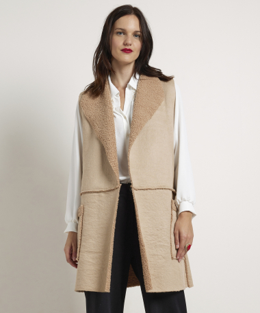 halflang gilet boucle