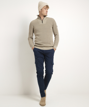 slim fit cargo broek stretch twill