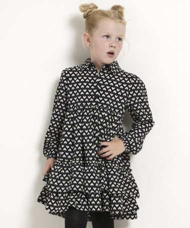 jurk met kraag en all-over print