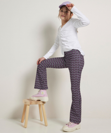 flared fit broek met print