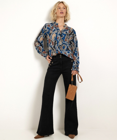 blouse met geometrische print