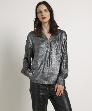 metallic blouse