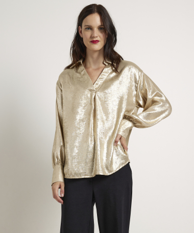 metallic blouse