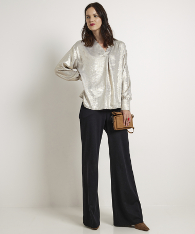 metallic blouse