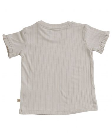 uni rib t-shirt met ruches