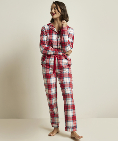 flanellen pyjama set geruit