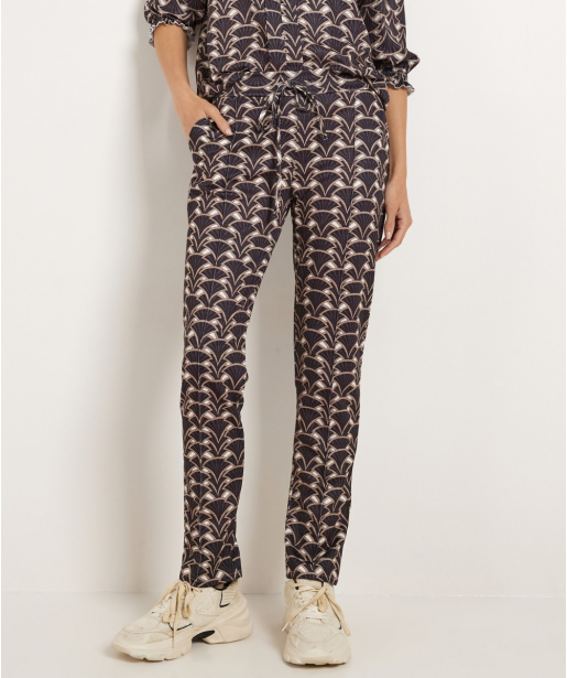 slim fit broek met print