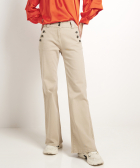 wide flared fit broek stretch twill