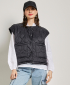 oversized doorgestikt gilet